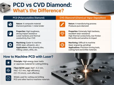 Erinevused PCD ja CVD Diamond vahel